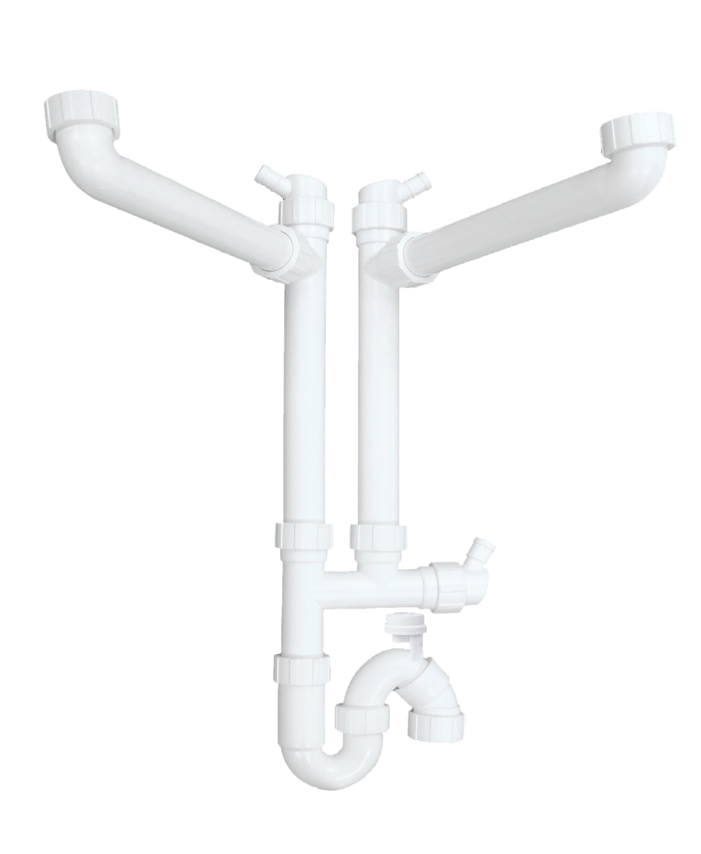 Aqualine Double Bowl Vented Back To Wall Trap