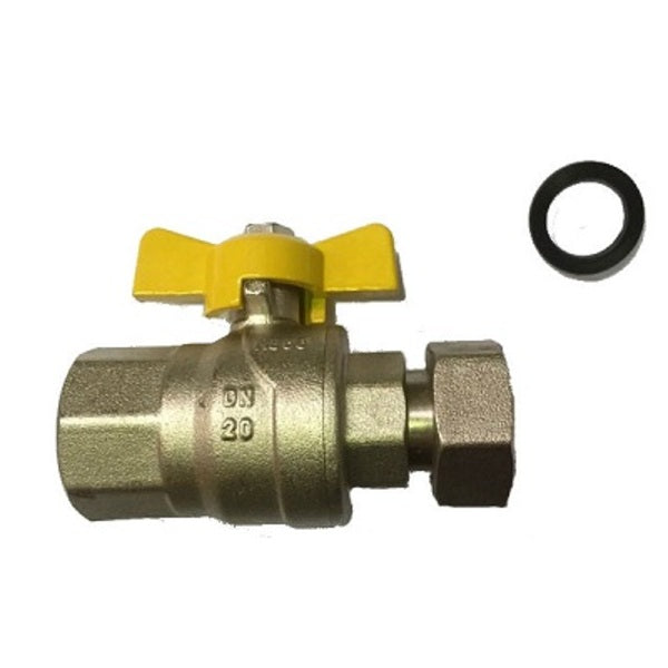 Ball Valve Gas Long Lever Male/Female 15mm