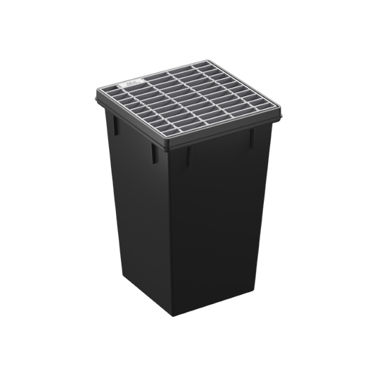 Pit Box Plastic Cw Galv Grate Lduty 460x460mm