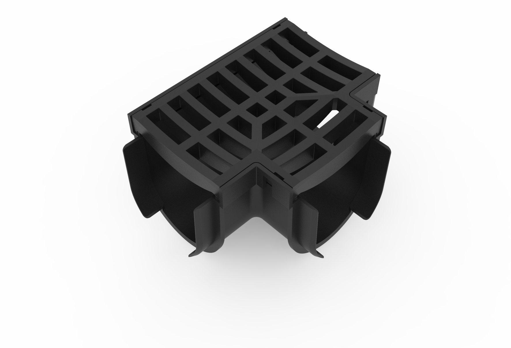 Storm Drain - Tee Piece C/W Black Grate 120mm x 120mm x 129mm