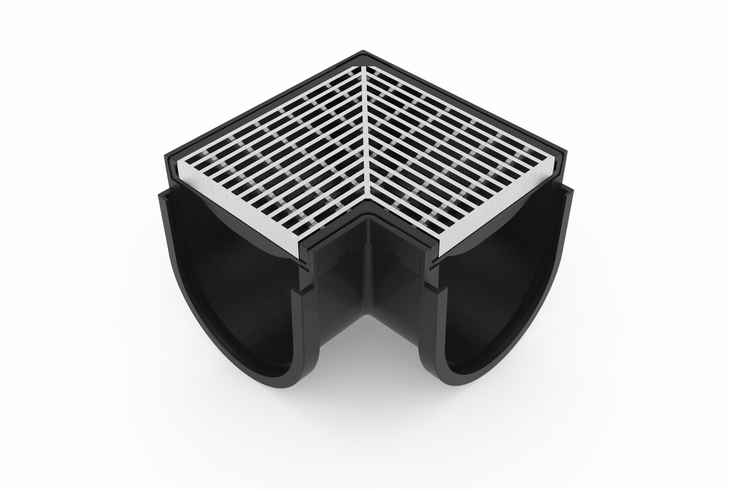 Storm Drain - Corner C/W Architectural Grate 170mm x 170mm x 129mm