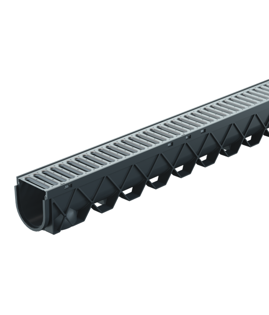Storm Drain 3M C/W Stainless Steel Grate 120mm x 3000mm x 129mm