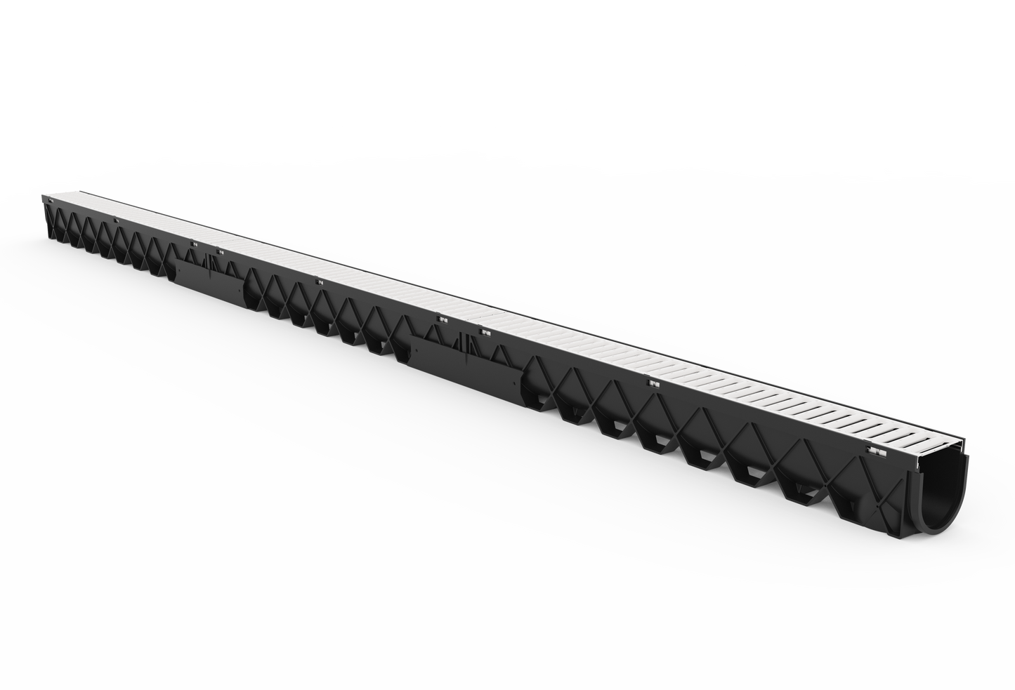 Storm Drain 3M C/W Black Heelguard Grate 120mm x 3000mm x 129mm