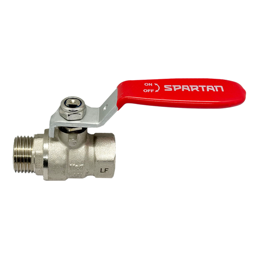 Ball Valve Water Long Lever - Male/Female (Red Handle)