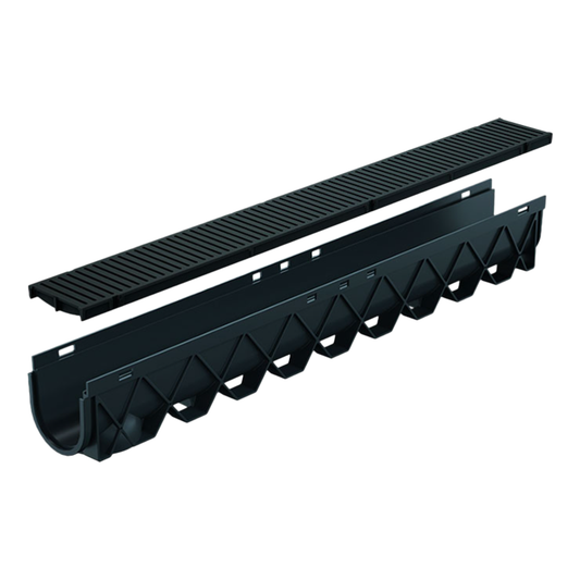 Storm Drain 1m c/w Black HeelGuard Grate