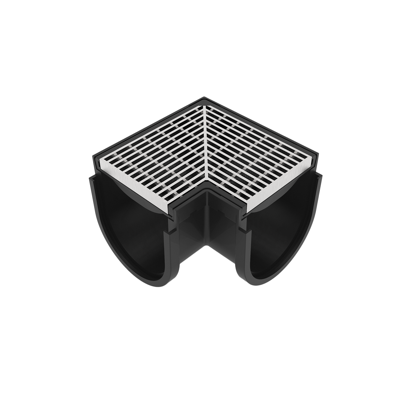 Storm Drain - Corner complete with Grate