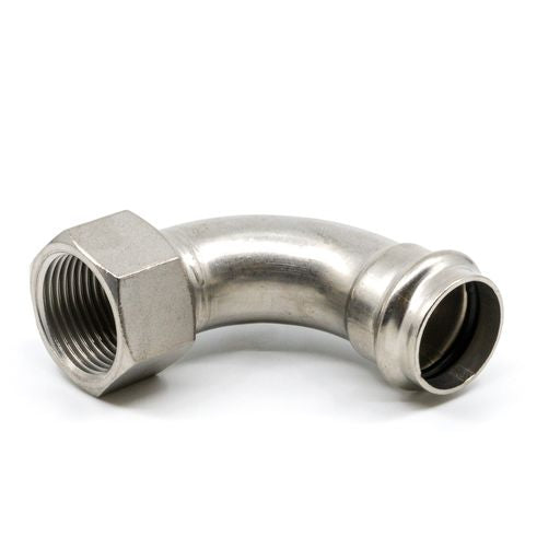 Forza Stainless Press Water Elbow 45° 15mm X 1/2" BSP FEMALE 316L