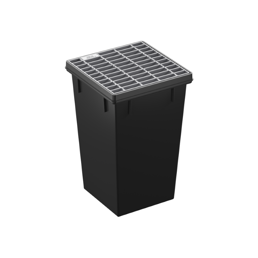 Pit Box Plastic Cw Galv Grate Lduty 460x460mm