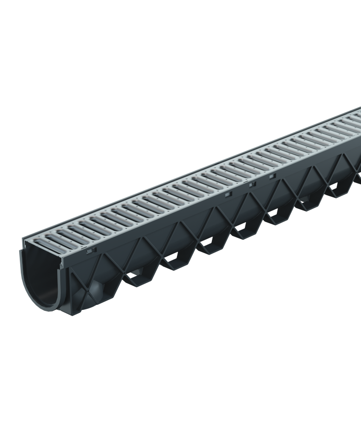 Storm Drain 3M C/W Stainless Steel Grate 120mm x 3000mm x 129mm